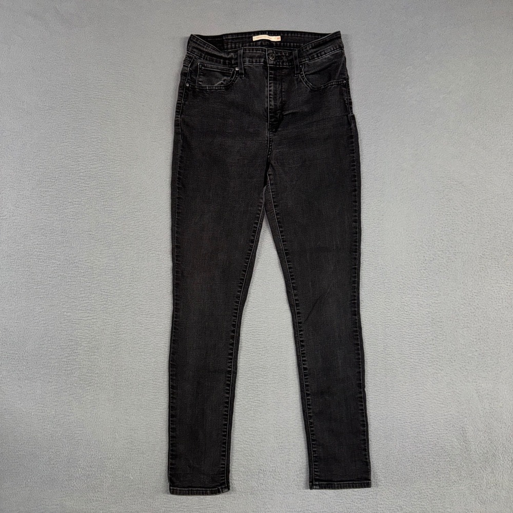 Levis Jeans Womens 30 (Fit 28x28) Black 721 High Rise Skinny Stretch Faded Denim